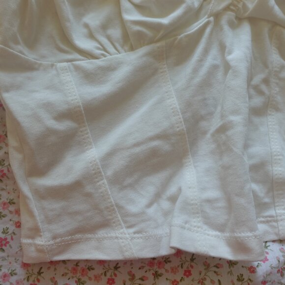 White Topshop Corseted Shirt - Picture 2 of 6